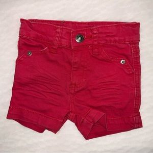 Girl’s 3Pommes Red Denim Shorts Size 3 years